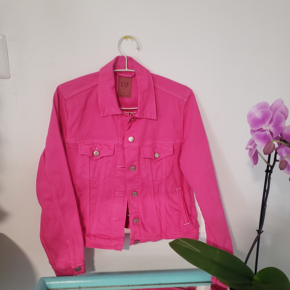 GAP Women's Vibrant Pink Jean Jacket Pre-ow
